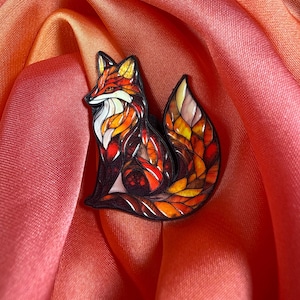 Stained Glass Fuchs Emaille Pin Abzeichen | Unglaublich