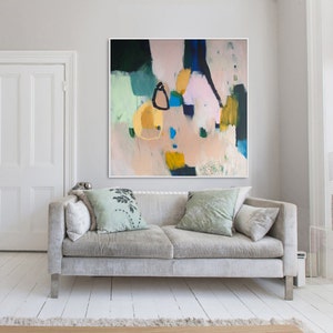 PRINT of ABSTRACT PAINTING large modern giclee print of painting "Out of Her Loop 4"
