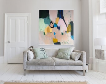 PRINT of ABSTRACT PAINTING large modern giclee print of painting "Out of Her Loop 4"
