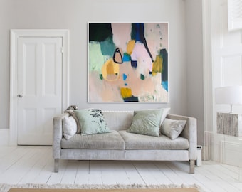 AFDRUKKEN van ABSTRACT SCHILDERIJ grote moderne giclee print van schilderij "Out of Her Loop 4"