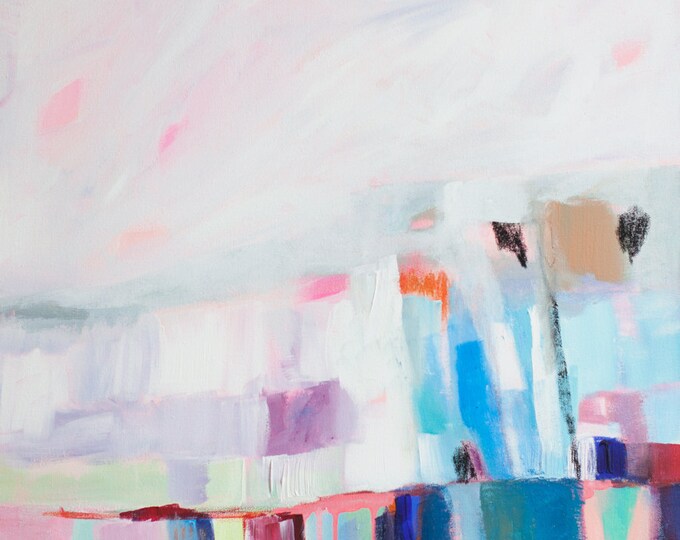 ABSTRACT Painting Blue Painting White Red Modern Painting Etsy