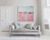 Abstract painting print, GICLEE PRINT, pink and white painting, Landscape print "Pink Landscape"