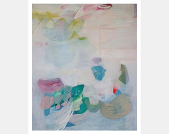 Abstract ART, giclée,print, LOLA DONOGHUE, limited edition, light pink, blue,green  'ephemeral 2'