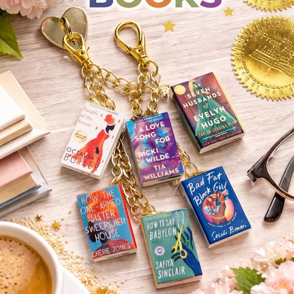 Miniature Book Charms & Chain