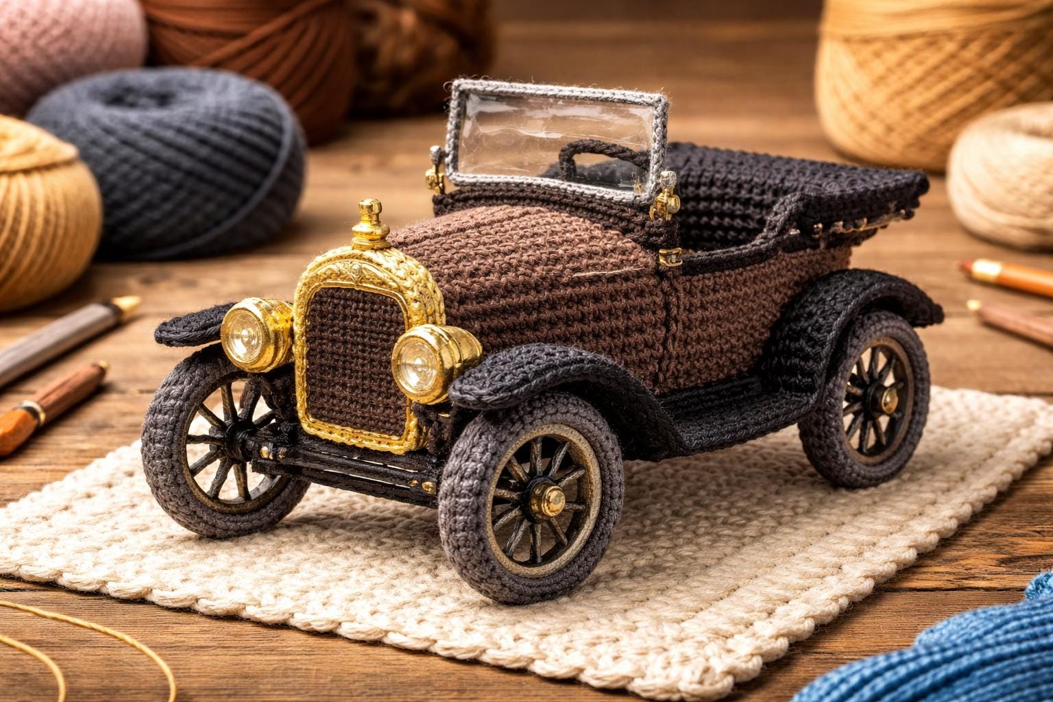 30 Crochet Car Patterns to Stitch Fun Vehicles, Classic Cars, and Cute Amigurumi Designs 29 Vintage Car Crochet Tutorial