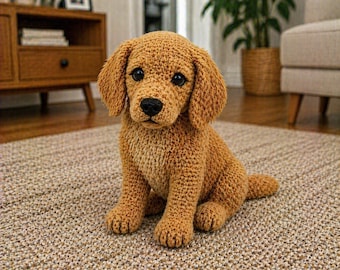 Labrador Retriever Crochet Pattern PDF, Puppy Amigurumi Dog Tutorial, Realistic Cute Dog Plush, Pet Lover Gift, Digital Download