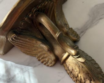 Neoclassical Gilded Swan Wall Shelf