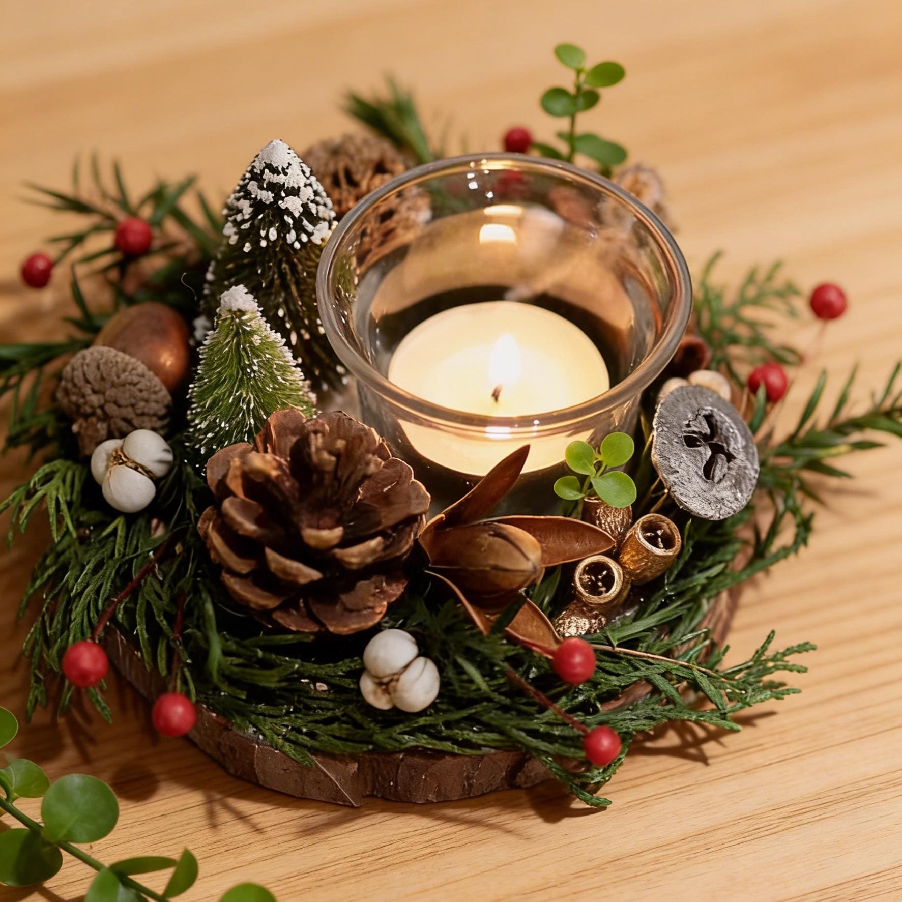 Cypress Pine Cone Candle Holder DIY Kit, Rustic Floral Craft…