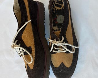 Hush Puppies x Hemingway Zamszowe Buty Oxford Brązowe Damskie 7 Styl Retro Vintage