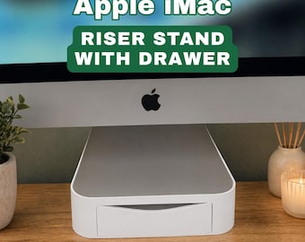 Apple iMac Stand With Drawer | Ergonomic Desk Support