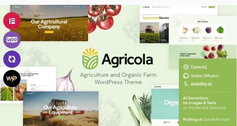 Agricola - Agriculture and Organic Farm WordPress Theme download image 1