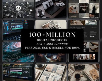 100 Million+ Digital Products Bundle | PLR MRR License for Passive Income
