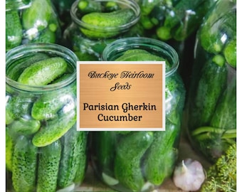 NUEVO - Semillas de pepino pepinillo parisino - Pepinillos pequeños - Dulces y crujientes - Semillas tradicionales de Buckeye