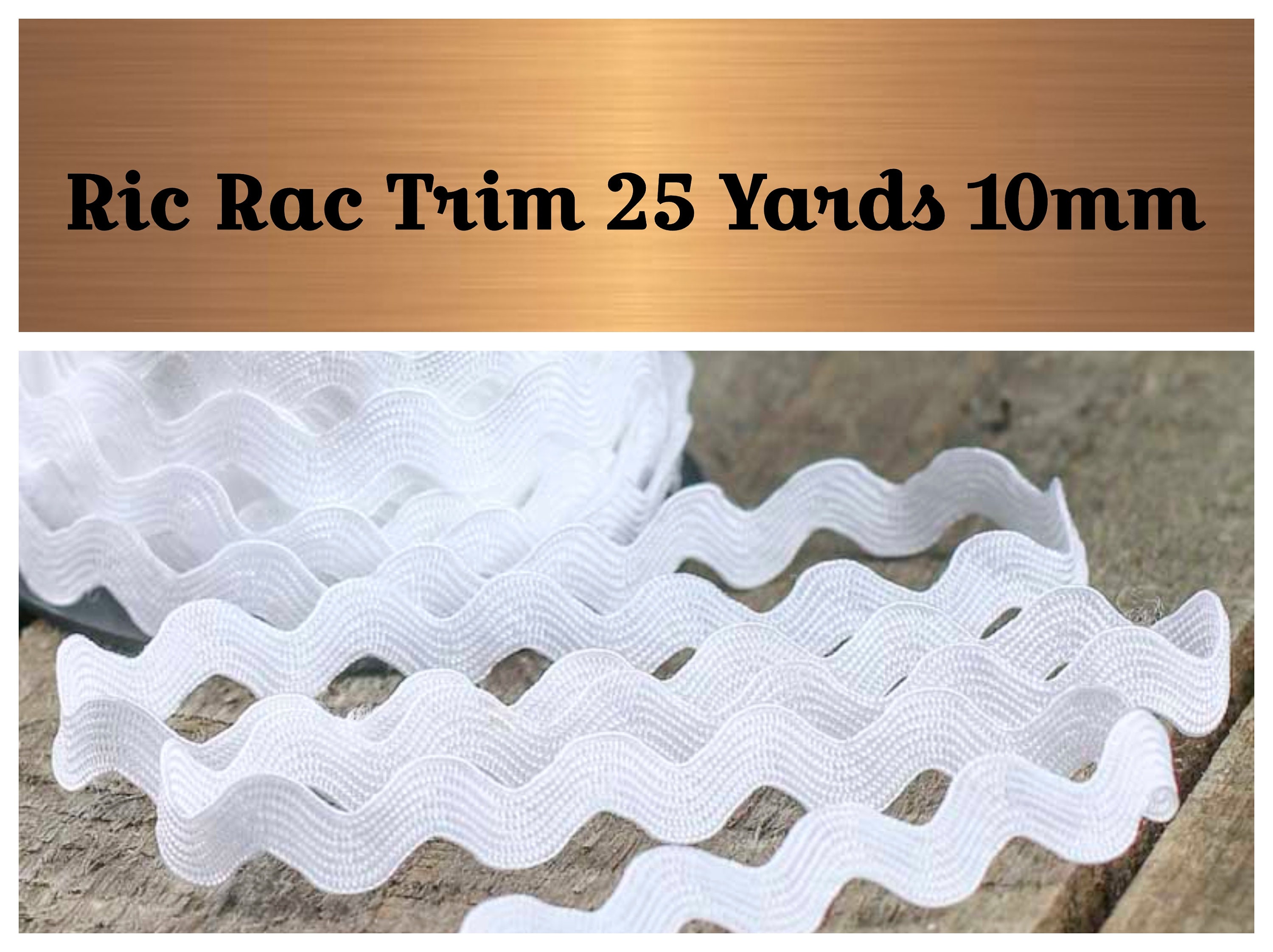 Ric Rac White Trim Ribbon Roll 25 yards / 10mm Wide DIY Etsy