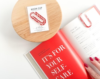 Marcador de clip, marcador de libros acrílico, protector de páginas, amante de los libros