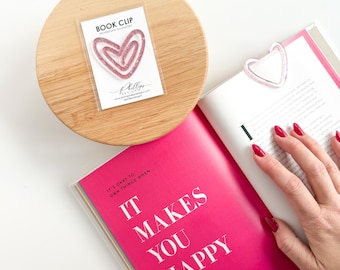 Marcapáginas de corazón, marcador de libros acrílico, protector de páginas con purpurina, marcapáginas individual