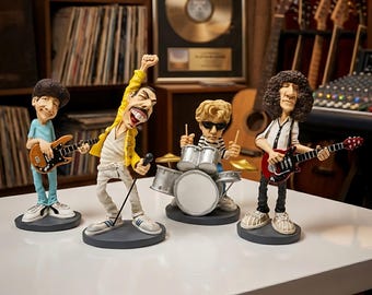 Queen Band Figurines – Hand-Painted Resin Rock Music Statues, Studio Shelf Decor