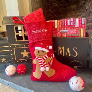 Personalised Christmas Gingerbread Stocking