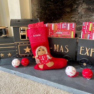 Personalised Gingerbread Girl Christmas Stocking