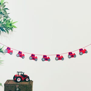 Regalo personalizado, banderines de tractores, dormitorio de niños