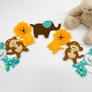 Safari Bunting, Safari nursery, felt animals