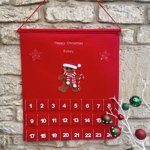 Calendario dell'Avvento personalizzato, Calendario di Natale dell'omino di pan di zenzero,