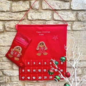 Advent Calendar and matching Christmas stocking, Gingerbread Girl