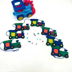 Train Bunting, Train garland, handmade bunting