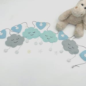 Bruant nuage en feutre, chambre d&#39;enfants, décoration de chambre d&#39;enfant