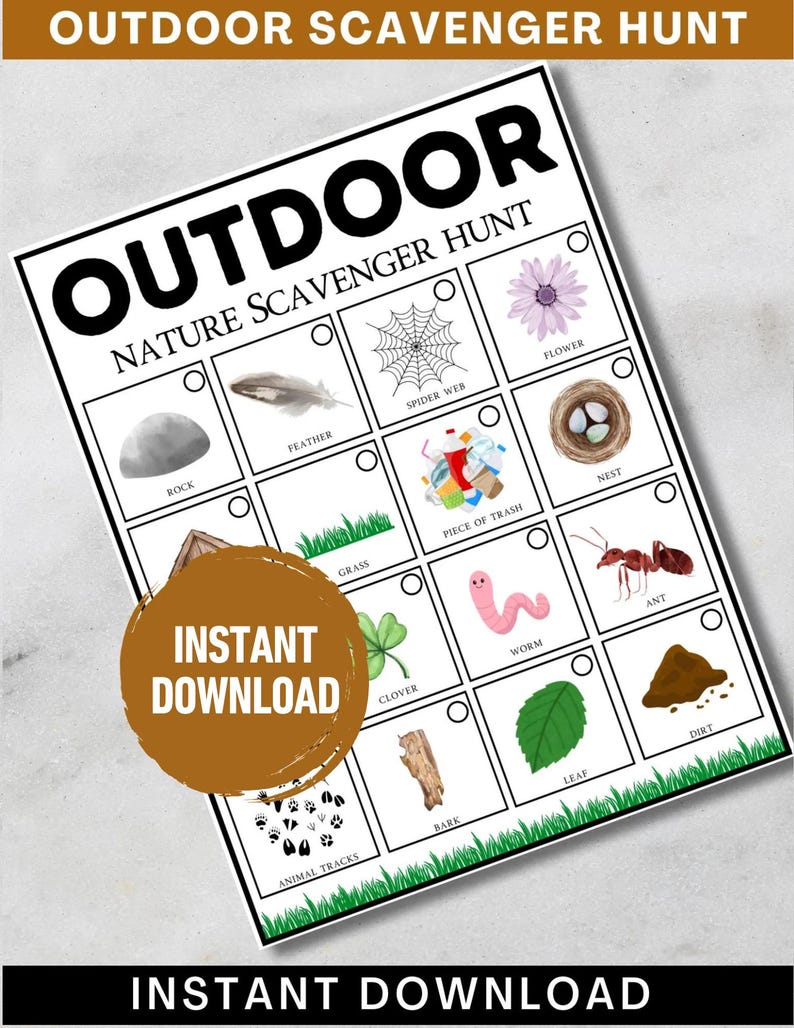 Nature Scavenger Hunt for Kids Printable | Outdoor Activity for ...