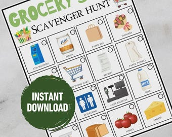 Grocery Store Scavenger Hunt Printable | Kids Shopping Activity | Toddler & Preschool Game | Screen Free Learning | Digital Download