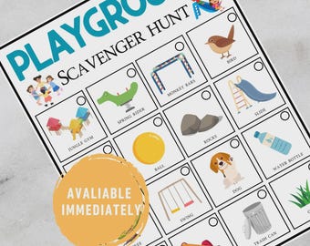 Playground Scavenger Hunt for Toddlers | Outdoor Scavenger Hunt Printable | Preschool Activity | Instant Download PDF