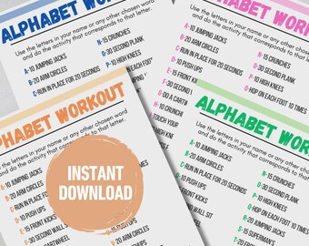 Alphabet Exercise Game for Kids | Gross Motor Activity Printable | ABC Movement Game | Preschool & Kindergarten Workout | PDF