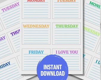 Printable Lunch Box Notes for Kids: Back to School Encouragement (PDF Download)