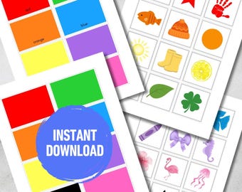 Toddler Color Matching Game | Preschool Color Sorting Activity | Printable Learning Game | Fine Motor Skills | PDF Download