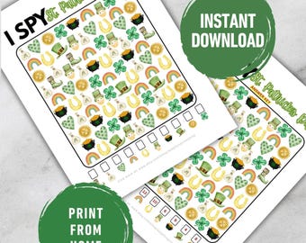 I Spy St Patrick’s Day Printable Game for Kids | St Patricks Day Counting Activity | Preschool Worksheet | Toddler Learning | PDF