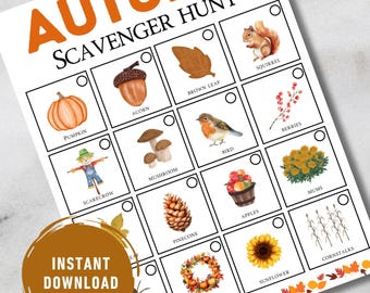Autumn Scavenger Hunt for Kids: Printable Worksheet (PDF)