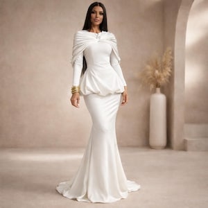 Long White Evening 2 Piece Dresses - Etsy