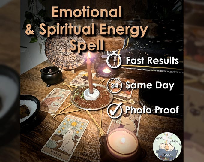Emotional and Spiritual Energy Spell - SAME DAY Casting for Balance, Peace, Cleansing, Shielding, & Grounding (Tarot w/ Spell Cast)