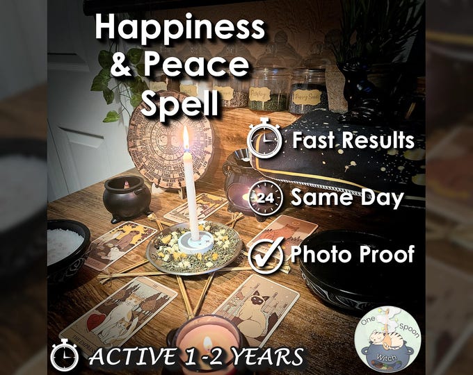 Happiness & Peace Spell - SAMEDAY Casting for Balance, Relaxation, Contentment [Active 1-2 Years] (Tarot w/ Cast)