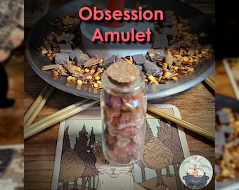 Ritually Bound Obsession Amulet - Magnet for Attraction, Sensuality, Connection (Red Agate Crystal Jar Vessel)