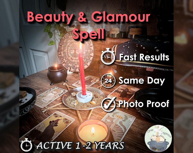 Beauty and Glamour Spell - SAME DAY Casting for Radiance, Confidence, & Allure [Active 1-2 Years] (Tarot w/ Spell Cast)