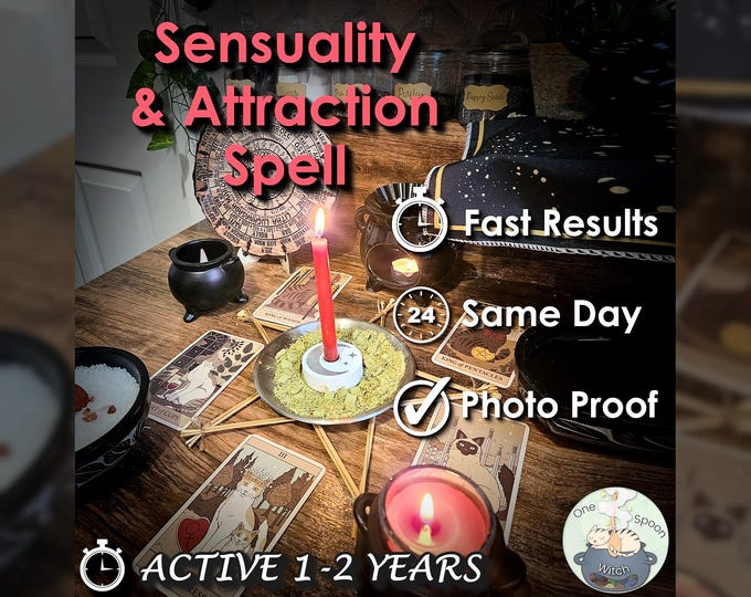 Sensuality & Attraction Spell - SAMEDAY Casting for Passion, Connection, Seduction, Love, Chemistry [Active 1-2 Years] (Tarot w/ Spell Cast)
