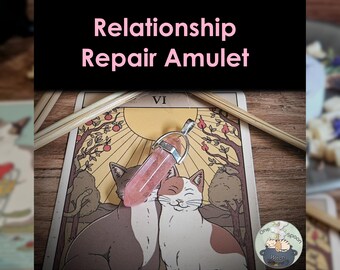 Ritually Bound Relationship Repair Amulet - Magnet for Loyalty, Communication, Forgiveness, Trust (Rose Quartz Crystal Charm Vessel)
