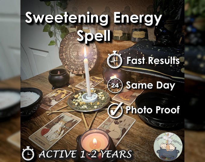 Sweetening & Positive Energy Spell - SAMEDAY Casting for Softer Energy, kindness, Caring [Active 1-2 Years] (Tarot w/ Spell Cast)