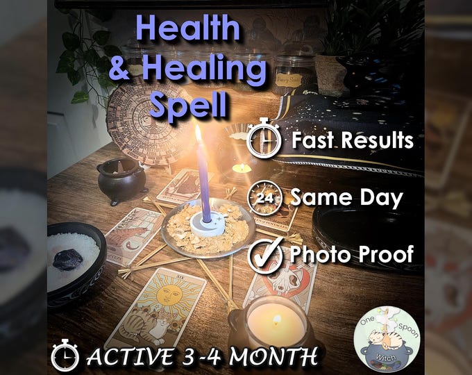 Health and Healing Spell - SAME DAY Casting for Cleansing, Peace, Energy [Active 3-4 Month] (Tarot w/ Spell Cast)