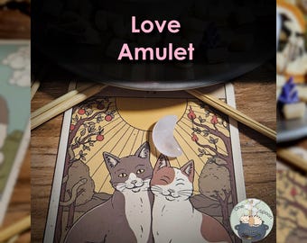 Ritually Bound Love Amulet - Magnet for Beauty, Empowerment, Attraction, Confidence, Radiance (Tiny Rose Quartz Moon Crystal Vessel)