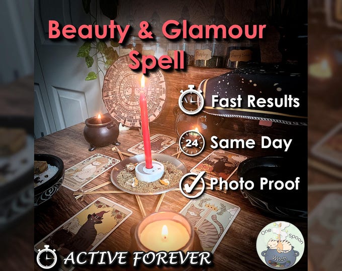 Beauty and Glamour Spell - SAME DAY Casting for Radiance, Confidence, & Allure [Active Forever] (Tarot w/ Spell Cast)