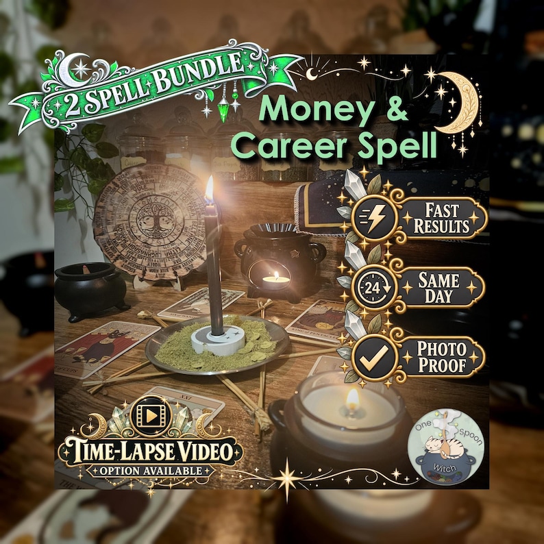 Money & Career Spell Bundle - SAME DAY Casting for Prosperity, Career, Success, Wealth, Opportunity image 1