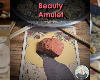 Ritually Bound Beauty & Glamour Amulet - Magnet for Radiance, Confidence, Allure, Admiration, Empowerment (Raw Jasper Crystal Vessel)